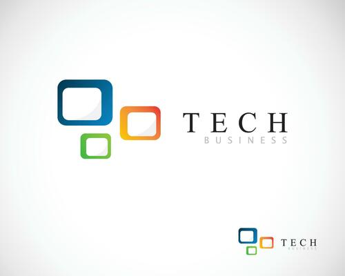 tech logo creative sign symbol business design simply pixel education connect brand windows