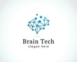 Brain tech logo creative smart digital science business sign symbol vector