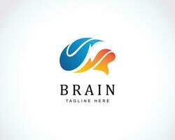brain logo creative color modern power brain smart design concept vector