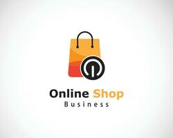 online shop logo creative design color simple bag shop delivery online vector