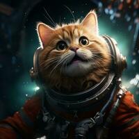 AI generated Cute Cat Works as an Astronaut photo