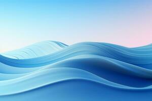 AI generated Abstract Blue Wave Background photo