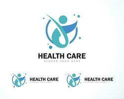 salud cuidado logo creativo personas resumen diseño concepto emblema médico activo vector