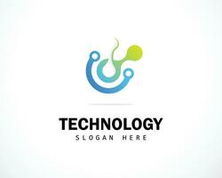 technology logo creative molecule design science lab education concept vector