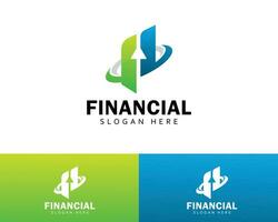 financiero logo creativo flecha diagrama mercado invertir negocio vector