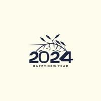 2024 new year logo design with modern unique concept vector