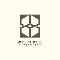 Modern house logo design minimalist concept premium vector