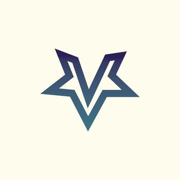 V letter initial colorful gradient design vector