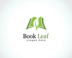 book leaf logo creative nature design concept education vector