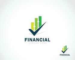 financiero logo creativo cheque firmar símbolo mercado diagrama flecha vector