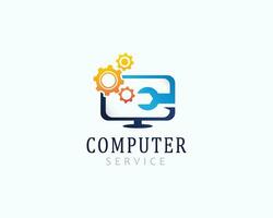 computer logo creative design template service option design concept vector