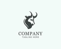 bull logo creative head strong black vector design