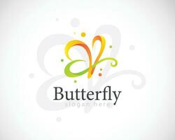 butterfly logo creative color modern gradient elegant icon design concept vector