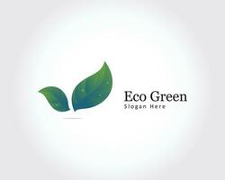 eco green logo creative color nature leaf design template vector