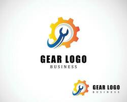 gear logo creative service design concept color modern icon vector