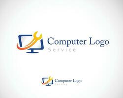 computer logo creative design template service option design concept vector