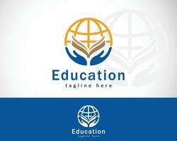 world education logo creative book school sign symbol emblem design template vector