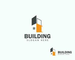 Building logo creative city skyline construct business vector