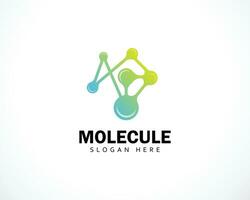 Molecule logo creative science lab education tech connect gen health vector