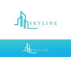 skyline logo creative sign symbol business studio music building city real estate vector