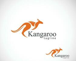 kangaroo logo creative run line minimalist design vector animal emblem brand