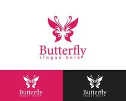 butterfly logo creative beauty cosmetic salon animal brand emblem wild vector