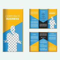 Corporate Business Trifold Brochure Template free Vector. vector