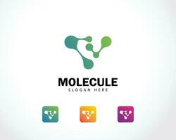 molecule logo creative science lab connect gen bio tech sign symbol design web gen vector