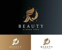 belleza logo creativo natural salón masaje diseño modelo emblema vector