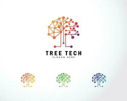 tech tree electrical circuit digital logo vector icon