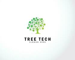 tech tree electrical circuit digital logo vector icon