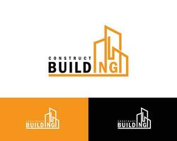 Building logo creative line art sign symbol construct city skyline business vector