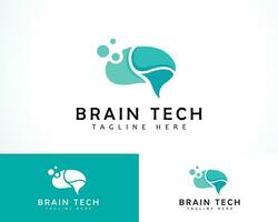 brain tech logo creative education smart tech science vector