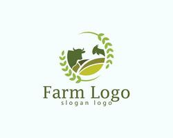 granja logo creativo agricultura trigo vector icono diseño