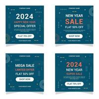 New year sale social media post or promotional banner with biggest discount offer template vector