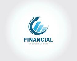 financial logo creative market growth business arrow logo design concept vector