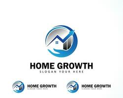 home growth logo creative financial business logo design concept vector