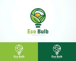 eco bulb logo creative farm innovation design concept nature vector