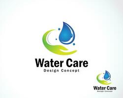 water care logo creative hand design color gradient sign symbol icon nature clean vector