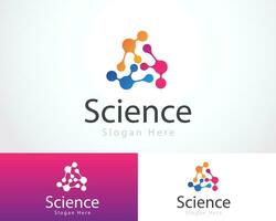 science logo creative molecule lab design connect network innovation vector