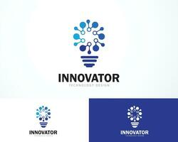 innovación logo creativo bulbo educación tecnología inteligente diseño creativo vector