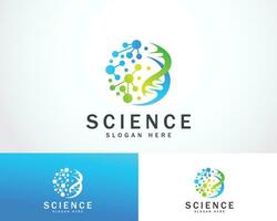 science logo design concept technology lab design icon DNA logo vector