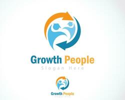 growth people logo design creative education ideas arrow design icon abstract vector