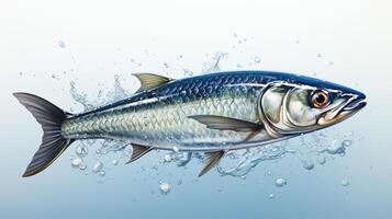 AI generated Mackerel fish healthy fresh background photo