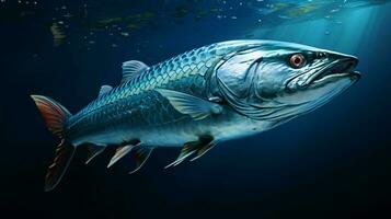 AI generated Mackerel fish healthy fresh background photo