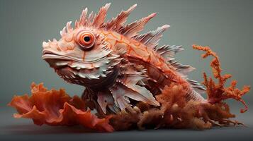 AI generated nature Leaf scorpionfish photography photo