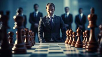 AI generated strategy ideas concept business, the business strategy with chess concept, AI Generative photo