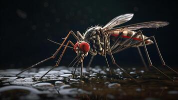 AI generated Nature Mosquito full view photography photo