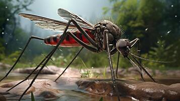 AI generated Nature Mosquito full view photography photo