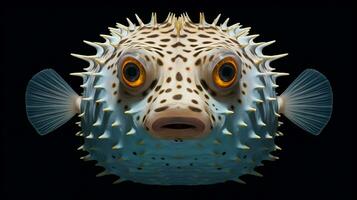 AI generated Nature Pufferfish full view photography photo